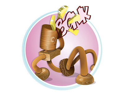 Wood Man 2 cartoon character fun illustration texture vector vector art wood