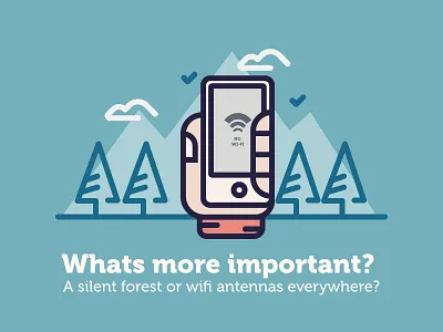 A silent forest colors design flat forest graphic illustration minimal wi fi