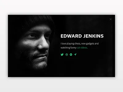 Daily UI 006 - Profile 006 black card dailyui dailyui 006 dark profile user profile