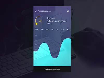 Stats Experiment blue dribbble stats ui ux