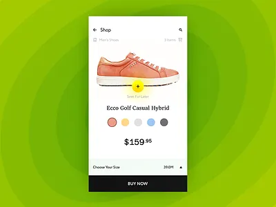 Shop UI colours price shoes shop ui ux