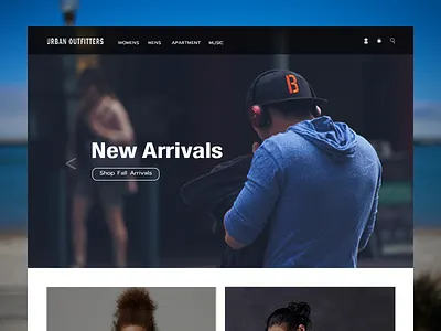Urban Outfitters Home Page clothing header interface landing page layout ui ux web website