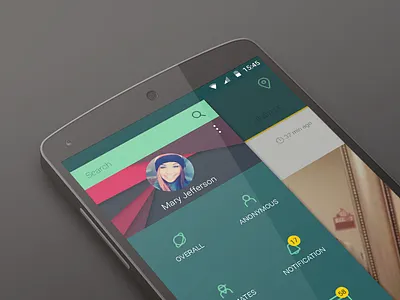 Erodr App New Sidebar design concept V3 android app concept erodr interaction mlsdev mobile network social students ui ux