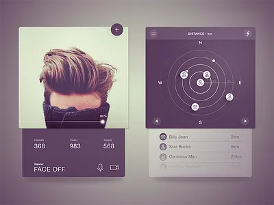 Profile UI add friends distance ui flat design friends list profile ui ui design user interface design