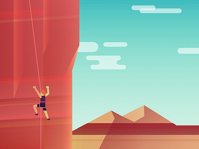 Desert Rock Climbing desert illustration nevada rock climbing vector