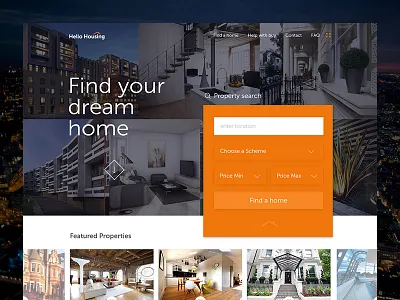 Hello Housing caset study designbyeh featured properties form housing news property real estate ui ux web design