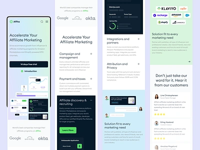 [Responsive] Affita - Affiliate Landing Page affiliate business card clean design design influencer landing page marketing revenue target ui ui design uiux