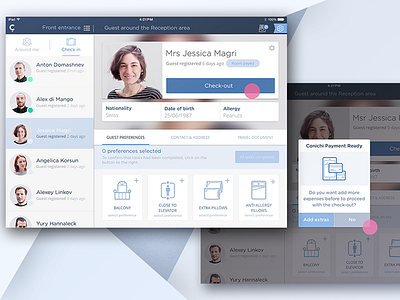 Conichi Merchant app app banner check out details guest interface ios ipad list