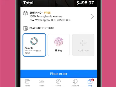 Dailyui 002 Dribbble 002 checkout dailyui day002 ios mobile