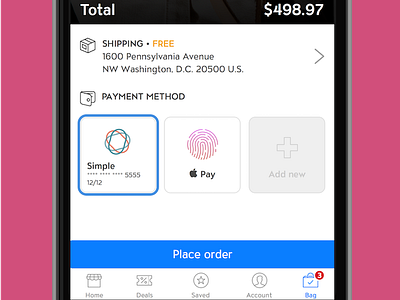 Dailyui 002 Dribbble 002 checkout dailyui day002 ios mobile