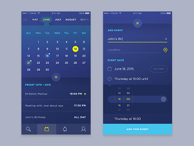 Calendar/Event UI betraydan calendar clean design interface ui ux