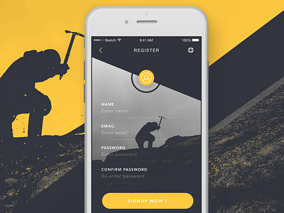 CP App - Register / Create an account course instructor ios application iphone app planner register swift teacher user experience design user interface design