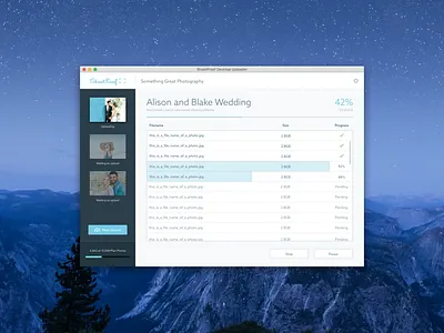 Mac OS X Photo Uploader - WIP app application desktop mac os x photo upload ui uploader user interface