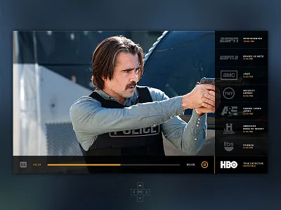 Roku TV App application channels design hbo interaction interface remote roku true detective tv