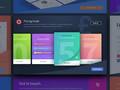 Lystable Landing Page cards icons kalo kalo page marketing modular site sketch ui