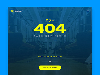Daily UI 008 - 404 Page 404 blue daily ui dailyui japan metro page web yellow