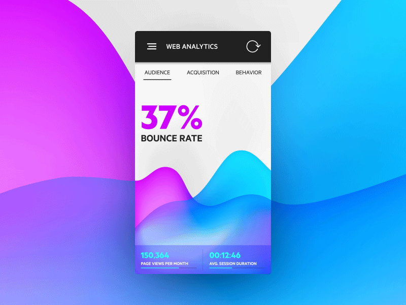 Web Analytics Animation analysis analytics animation app concept drawer graph morphing progress tracker transition web