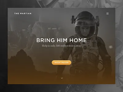 Landing Page - Day #003 003 dailyui fullscreen header hero interface landing page movie ui ux visual
