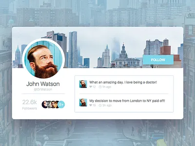 Profile card UI challenges daily download file free profile profile card sketch ui