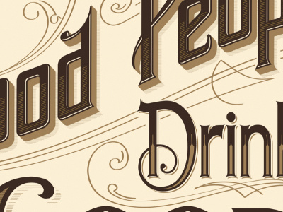 Good People Drink Good Beer Poster beer craft craftbeer drink hops illustrator layout lettering type typography vector vintage