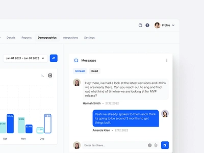 Stratis UI - Chat Modal chat clean communicate dashboard design details history interface messages minimal modal product saas stratis talk timeline ui ui design ux ux design