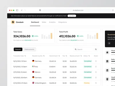 Condash - Dashboard Analytics π₯ admin analytics b2b dashboard finance financial fintech insurance investment kpi management dashboard marketing navigation bar product design saas software tables ui ux web app