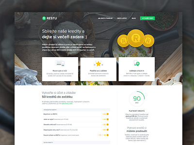 Credits Page clean coins credit green restu simple stars white