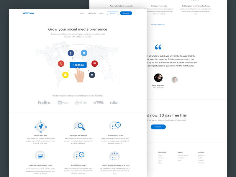 AddNow Homepage analytics gravity4 homepage icons illustration landing page signup