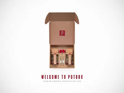 Potbox box branding cannabis delivery design logo marijuana medical packaging potbox subscription typography