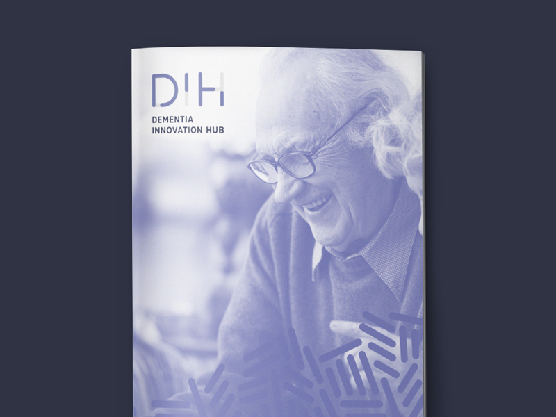 Dementia Innovation Hub Identity & Layout brain dementia dih innovation project purple rounded science stroke teal technology university