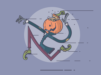 I'm Here for your Head! blazer creep halloween headless horseman illustration line art pumpkin run seeds sleepy hollow