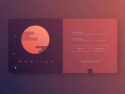 Martian Sign Up - Daily UI 001 dailyui fun gradient martian signup ui
