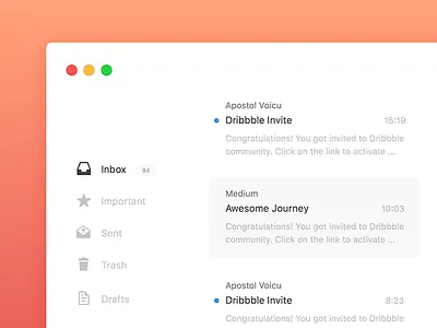 Sketch Template - Mail App app clean flat free freebie mail minimal osx redesign sketch ui