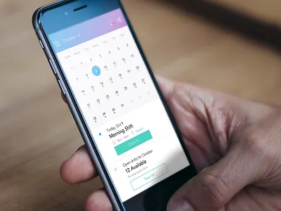 Shift scheduling app app calendar ios mobile shift ui