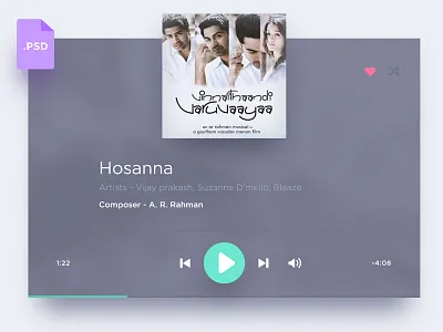 Music Player - Freebie dailyui freebie minimal music player psd shadow