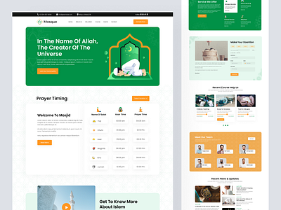 Islamic Platform landing page creative halal islam islamic islamic center and masjid islamic platform landing page landing page design masjid website mosque mosque website muslim muslim website popular prayer ui uitariqul uiux web website