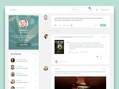 Timeline: social reading app books design desktop post read sketch social timeline ui ux web