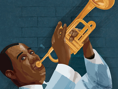 Louie brush drag strip illustration illustrator jazz louis armstrong vector vector painting