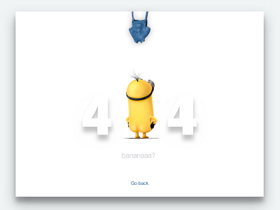 DailyUi #008 404 page 404 clean dailyui design interface minimal minions page ui ux