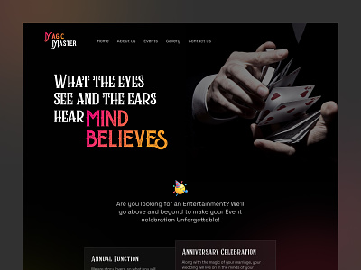 Magic Master - Magician Website branding clean design designer magic magicianportal master ui userinterface