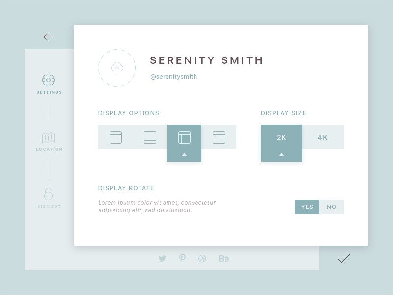 Example of Daily UI 007 - Settings