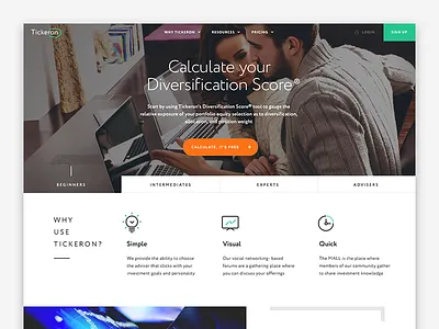 Beginners - Landing page beginners divscore finance grid interface landing page marketing portfolio stock market ui website
