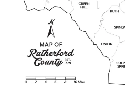 Rutherford County Map county ligature map rutherford