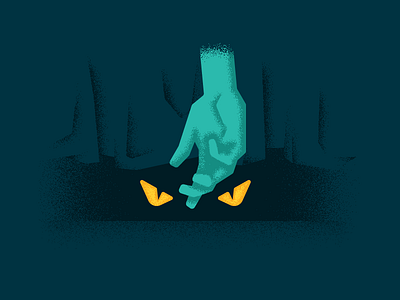 The Monster Under The Bed bed eyes fear halloween hand illustration monster night nightmare scary spooky texture