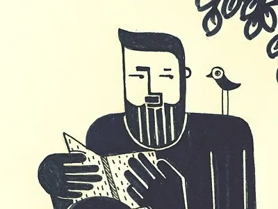 Co Existence black doodle penandink pensivemood portrait sketch