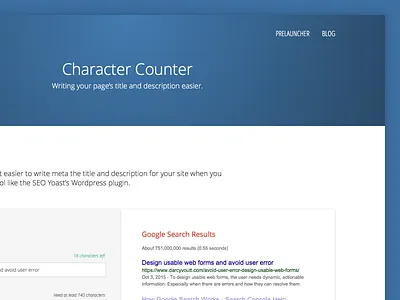 SEO Checker - Character Counter character counter google search meta description meta title seo