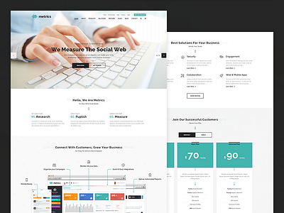 Metrics - SEO & Marketing Business Template analytics digital marketing marketers marketing marketing template multi purpose optimization search engine optimizing seo seo template statistics