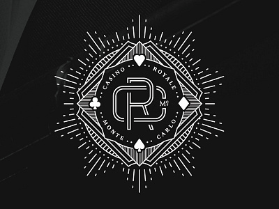 Casino Royale badge bond casino club diamond heart monogram monte carlo gamble qualtrics seal spade starburst