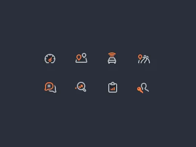 Navigation Icons car icon set icons navigation trip trips ui