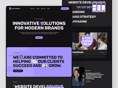 SOLUTION CO. - Creative Agency agency clean company company website creative creative agency digital agency home home page landing page minimal minimalist portfolio studio swiss design trypography ui ux web design website